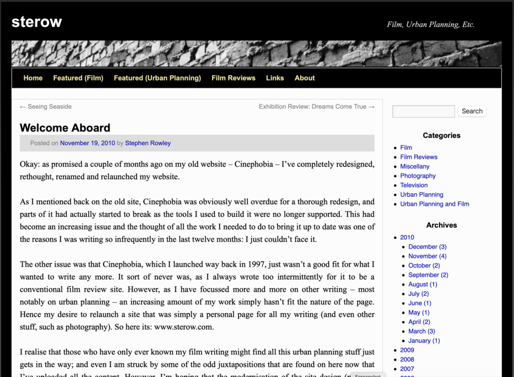 screenshot of sterow.com