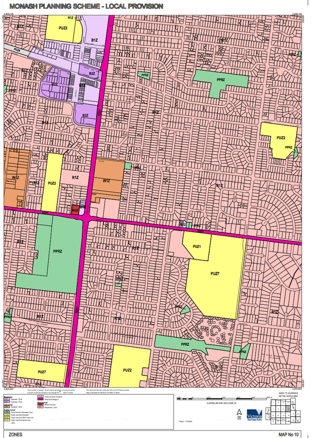 Monash Zone Map